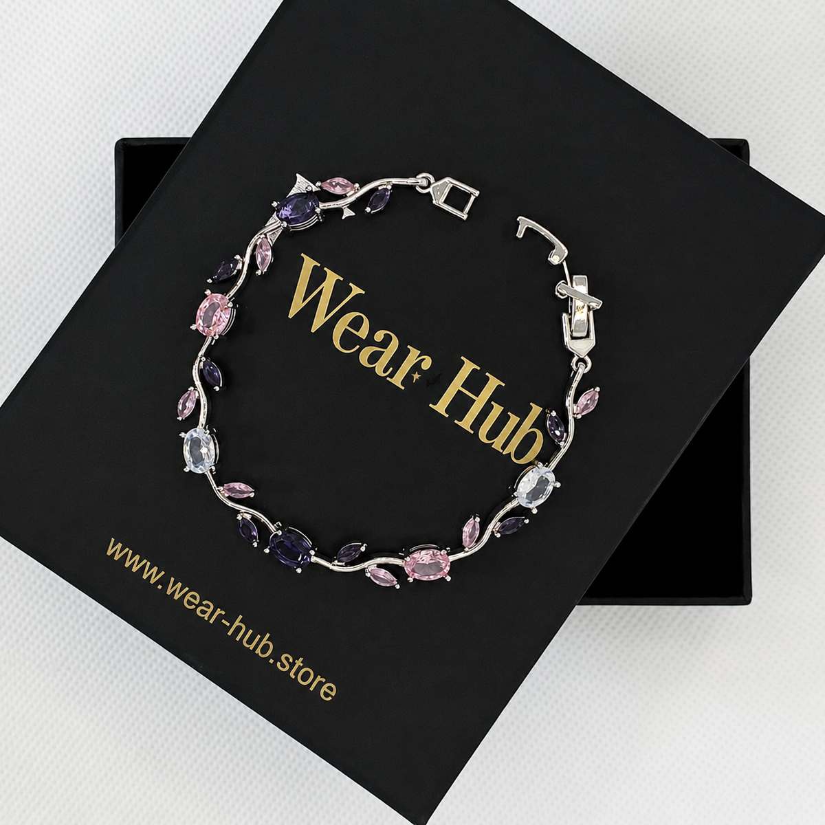 Luminous Design Gold Plated Crystal Stones Tulip Bracelet for Girls/Women