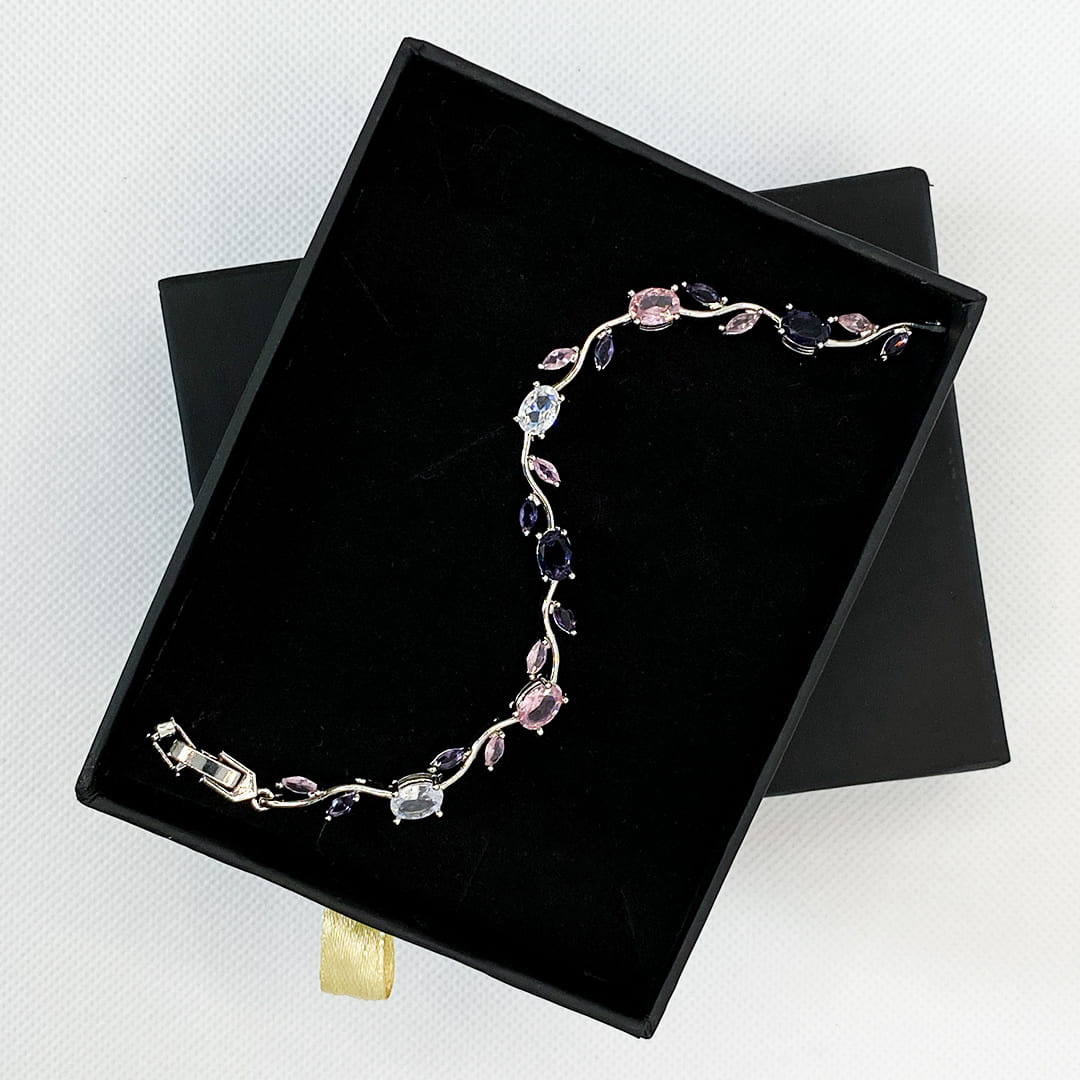 Luminous Design Gold Plated Crystal Stones Tulip Bracelet for Girls/Women