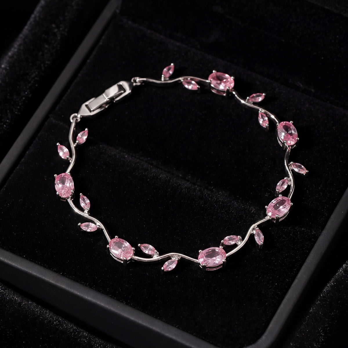 Luminous Design Gold Plated Crystal Stones Tulip Bracelet for Girls/Women